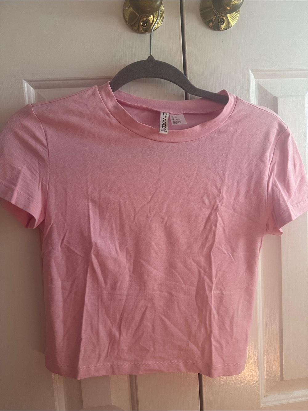 Divided Pink Crop T-Shirt